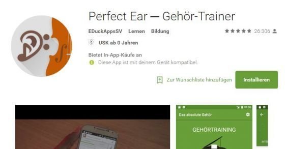 Gratis App: Perfect Ear - Verbessere dein musikalisches Gehör!