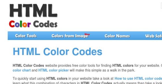 Gratis HTML und RGB Farben bestimmen mit den HTML Farbencodes