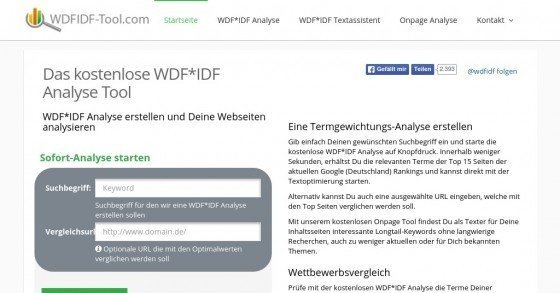 Gratis WDF*IDF-Tool, um deine Webseiten- & Artikeltexte für Suchmaschinen zu optimieren